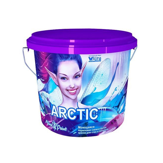 Краска водоэмульсионная, Alina Paint ARCTIC, 7 кг (интерьерная, моющаяся, всесезонная)