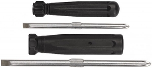 Отвертка с переставным жалом, CrV сталь, черная пластиковая ручка 6*70 мм РН2/SL6