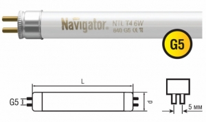 Лампа люм.Navigator 94 100 NTL-T4-06-840-G5