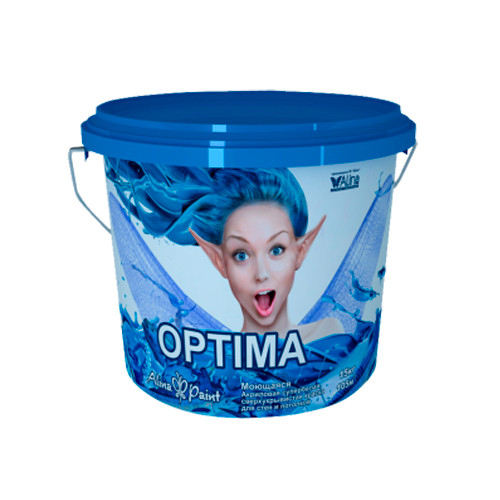 Краска водоэмульсионная, Alina Paint OPTIMA, 7кг  (интерьерная, супербелая,всесезоная)