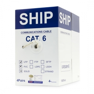 Кабель сетевой Ship D165-P Cat.6 UTP 4X2X1/0,574mm,  305м/б, PVC