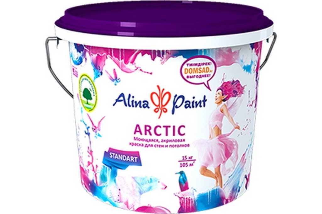 Краска водоэмульсионная, Alina Paint ARCTIC, 15 кг (интерьерная, моющаяся, всесезонная)