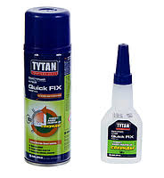 TYTAN Professional клей Quick FIX двухкомпонентный цианакрилатный для МДФ прозрачный 200мл/50гр РФ 