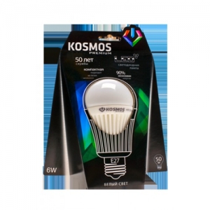 Лампа светод.KOSMOS premium LED 6Вт A55 E27 230v 4500K Космос