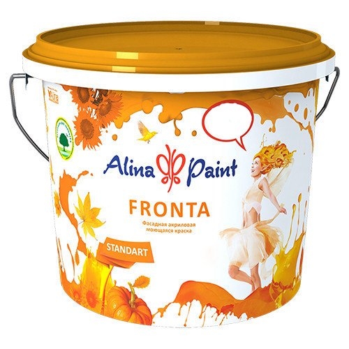 Краска водоэмульсионная, Alina Paint FRONTA, 7кг (фасадная, интерьерная, моющаяся)