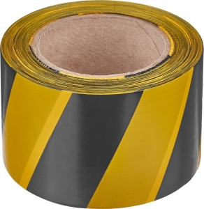 Лента ЗУБР "МАСТЕР" сигнальная, цвет желто-черный, в индивидуальной упаковке, 75мм х 200м