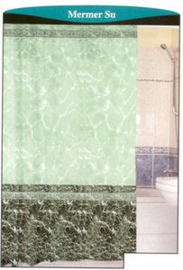 штора для ванной 100% полиэстер эконом 170*200 (зеленый фон)