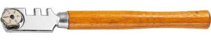 Стеклорез 6-роликовый с деревянной рукояткой //спарта