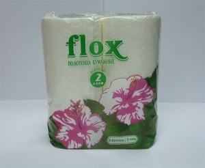 Полотенце бумажное Flox 2 сл c тисением 2рул.