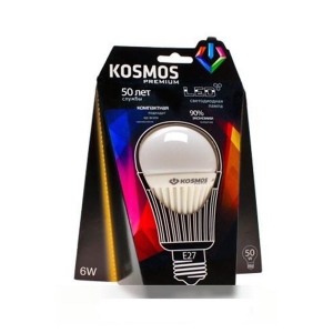 Лампа светод.KOSMOS premium LED 6Вт A55 E27 230v 3000K Космос