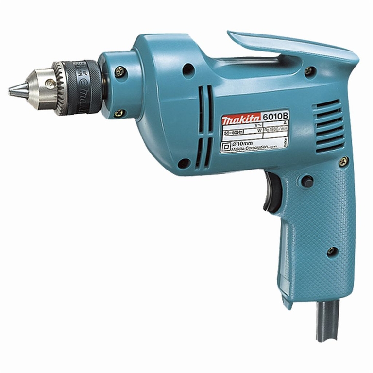 Дрель Makita 6010B, 220В, 305Вт, сталь 10 мм, дерево 15 мм, 1800 об/мин, 1.5 кг