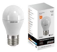 Лампа Gauss LED Elementary Globe 6W E27 2700K 1/10/50