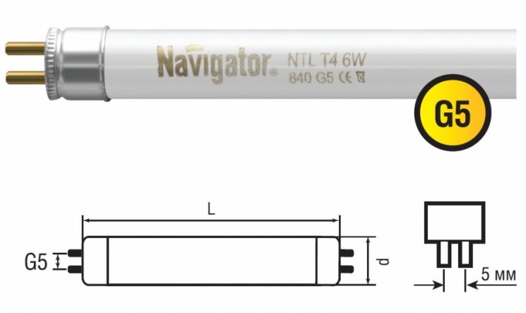 Лампа люм.Navigator 94 100 NTL-T4-06-840-G5