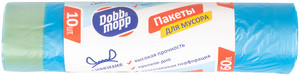 Пакеты д/мусора Dobb*mopp с ручками 60л (13мкм) 10шт