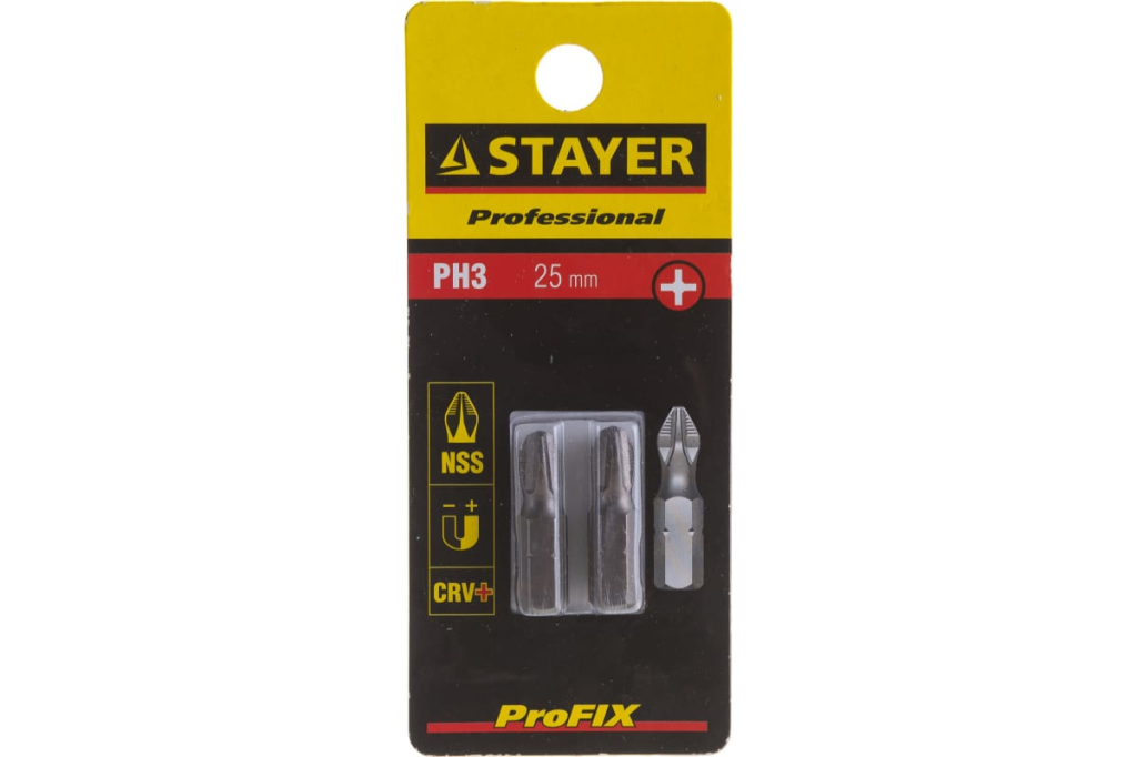 Биты STAYER, хвостовик C 1/4", PH №3, 25мм, 2 шт