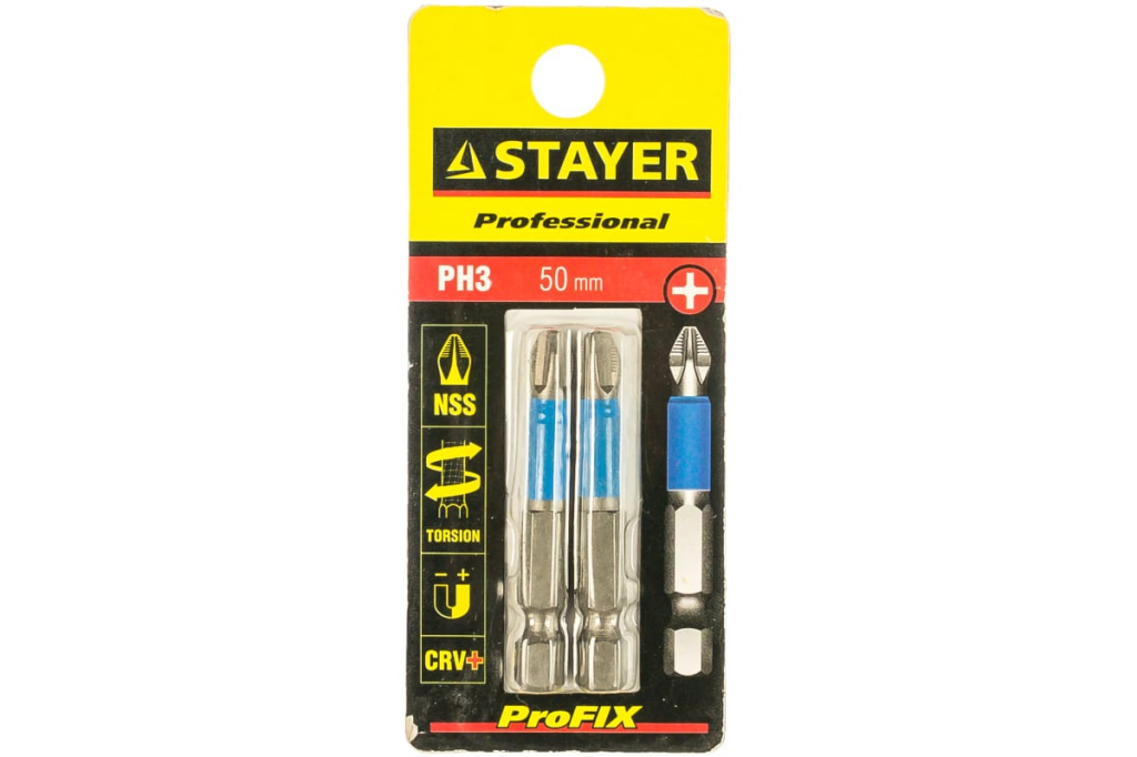 Биты STAYER, хвостовик E 1/4", PH №3, 50мм, 2 шт