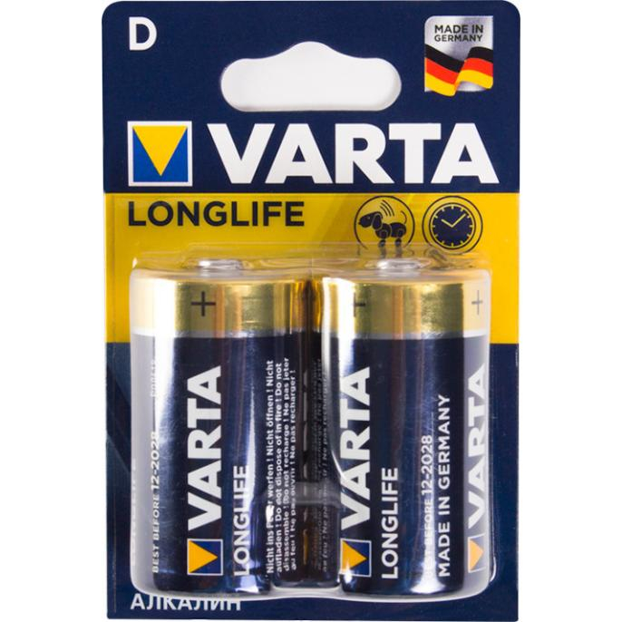 Батарейка Varta Longlife Extra Mono 1.5V-LR20/ D (2шт. в блистере)0001-4120-101-412