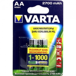 Prof Фото аккумулятор Varta 2700 mAh 1.2V-HR6  AA (2шт. в блистере)0007-5706-301-402