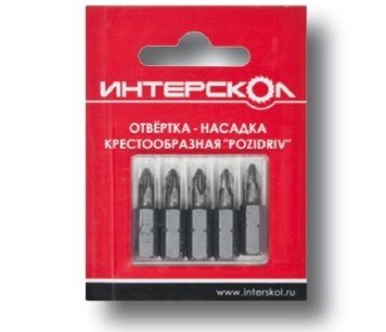  Отвертка-насадка крестообразная "Pozidriv" РZ3 25мм (5шт) Интерскол 2040402500030 