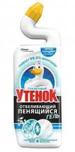 Чистящее средство для унитазов "Туалетный утенок" отбелив. пенящийся гель морской 750мл/12