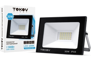 Прожектор светодиод. 30Вт 1700лм,6500К IP65 черн TOKOV ELEKTRIC TKL-FL/LED-30-6.5K-IP65