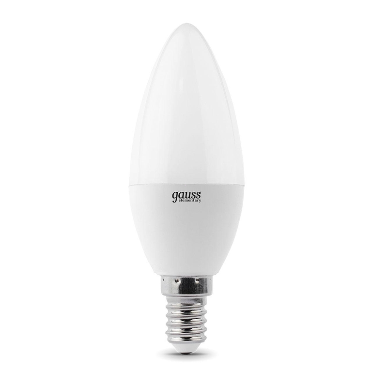 Лампа Gauss LED Elementary Candle 6W свеча E14 белый 450лм 180-240В33126 4100K 